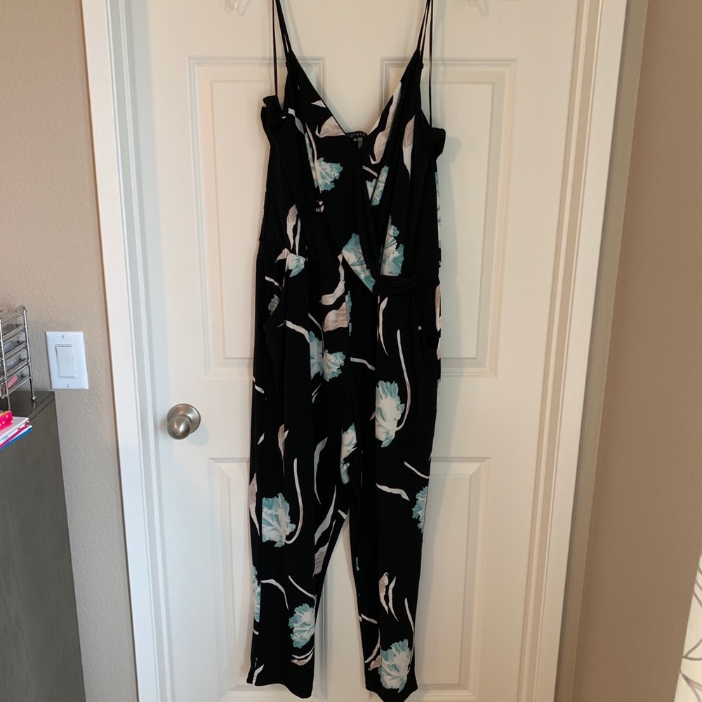 Black +Floral Pattern Jumpsuit